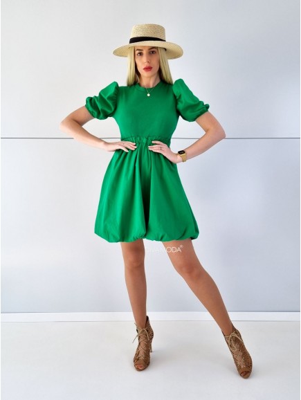 Šaty s puf sukňou Emmi zelené P 194