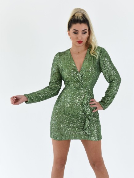 Flitrované šaty Glam zelené A 215