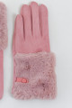 Rukavice s kožušinou a prackou ružové P 8