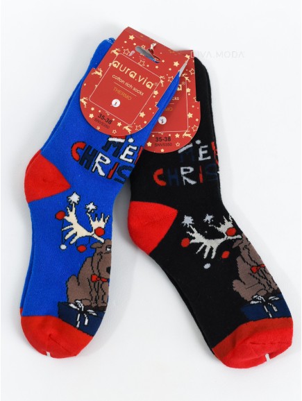 Vianočné ponožky sobík duo N 36
