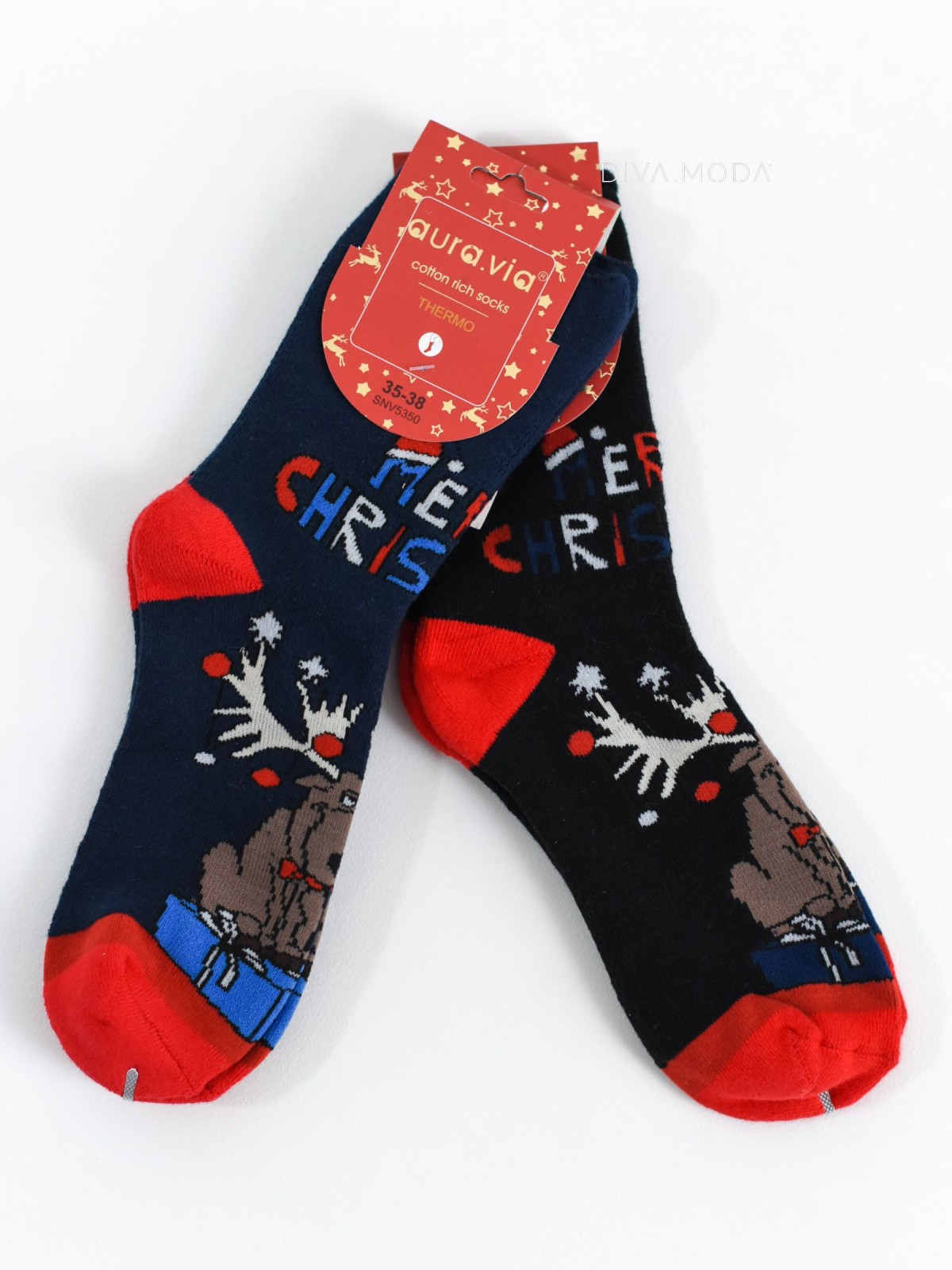 Vianočné ponožky sobík duo N 34