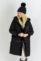 Kožušinový kabátik z brúsenej koženky s kapucňou čierny P 40
