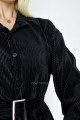 Rebrované saténové šaty košeľové tamara čierne A 65