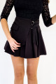 Skladaná krátka sukňa s prackou čierna A 76