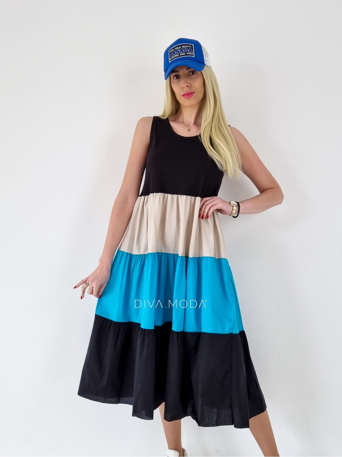 Maxi šaty Leana čierno-modré A 200
