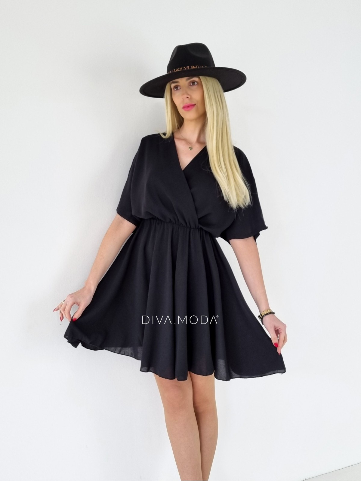 Padavé šaty Salma čierne A 205