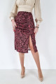 Midi sukňa s riasením leo ružovo-hnedá S 16