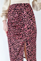 Midi sukňa s riasením leo ružovo-hnedá S 16