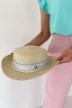 Letný klobúk prírodný M s perličkami 