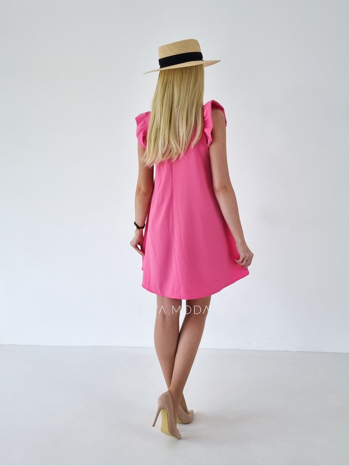 Šaty s volánmi Corina cukríkovo ružové B 22
