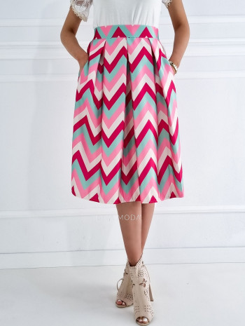 Saténová midi sukňa wawe B 48