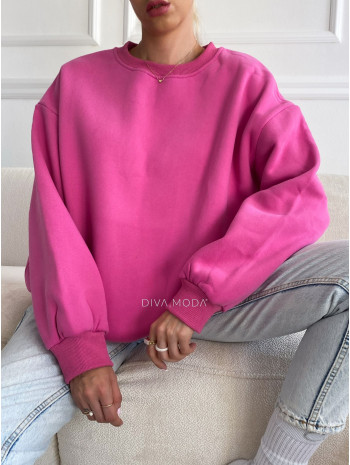 Zateplená basic mikina ružová S 32