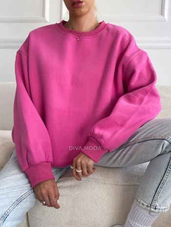 Zateplená basic mikina ružová S 32