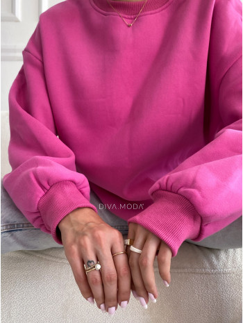 Zateplená basic mikina ružová S 32