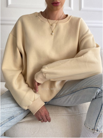 Zateplená basic mikina vanilková S 32