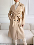 Koženkový trenchcoat latté A 10
