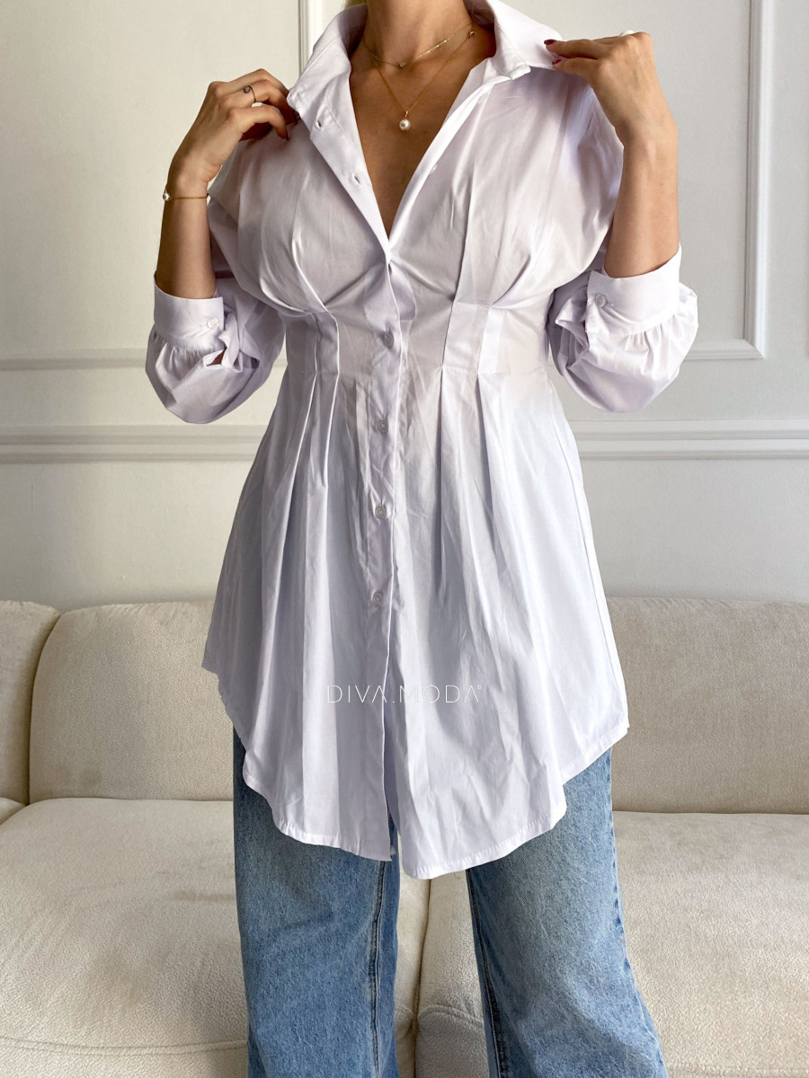 Zúžená biela košeľa Ester A 72