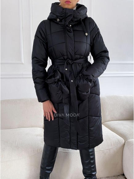 Zimná bunda s rukavicami čierna S 67