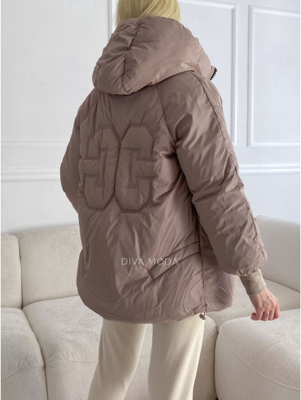 Oversize zimná bunda CC béžová S 569
