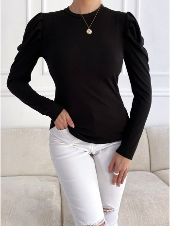 Top s puf rukávom Lila čierny S 78