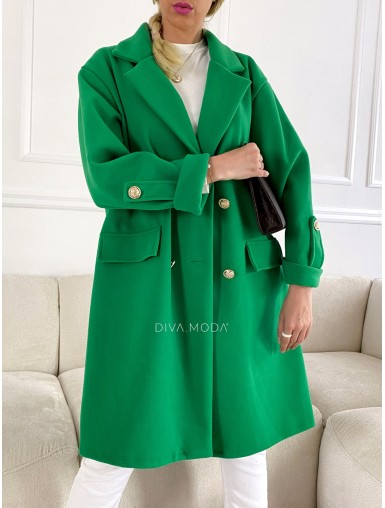 Prechodný oversize kabát Troy zelený S 90