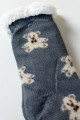 Hrubé protišmykové fluffy ponožky medvedíky šedé M 19