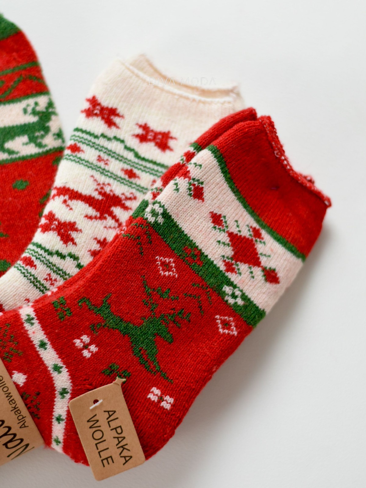 Trio vianočných nórskych ponožiek z alpaky M 18