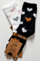 Duo jemne chlpatých srdiečkových ponožiek čierno- biele M 17
