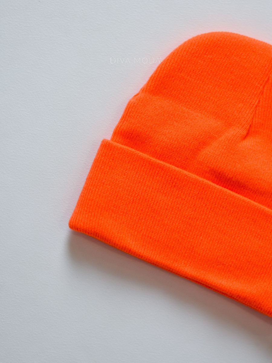 Basic čiapka šmolkového strihu orange neón P 123