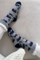 Hrubé protišmykové fluffy ponožky diviačiky sivé M 20
