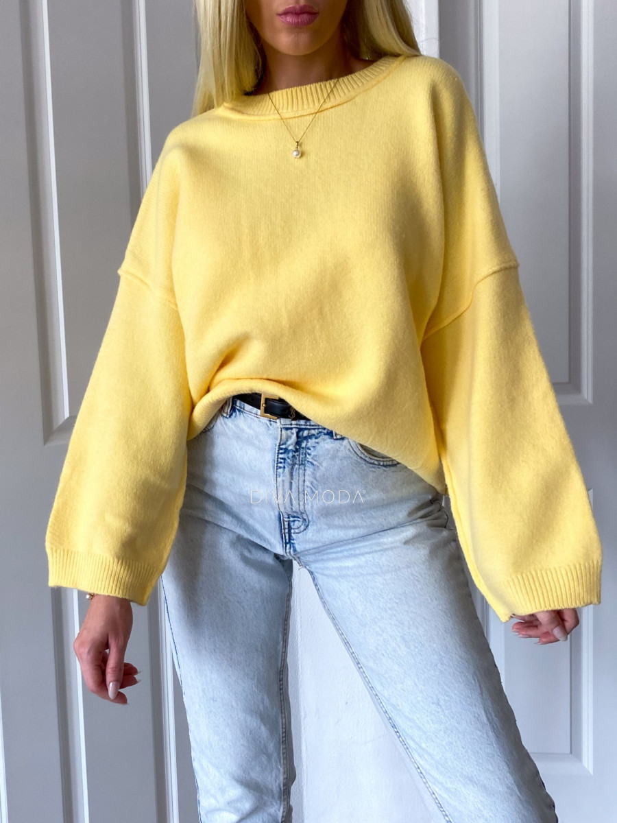 Oversize sveter lemon M 14