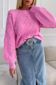 Dierkovaný sveter Melania ružový M 10