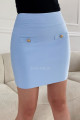 Bandážová krátka sukňa s gombíkmi baby modrá M 18