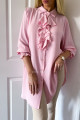 Dlhá košeľa s volánom baby pink M 53