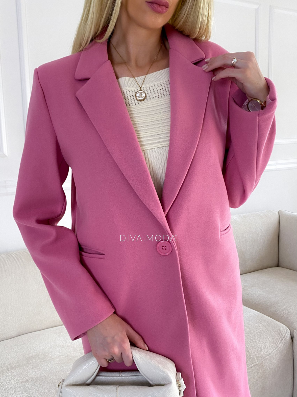 Prechodný kabát ružový M 25