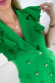 Sakové šaty s volánmi na ramenách trávovo zelené M 68