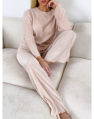 Rebrovaný ľahký komplet béžový M 96