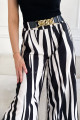 Široké nohavice zebras čierne M 125
