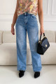Straight jeans s elastickým pásom modre M 153