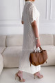 Háčkované maxi šaty Olivia biele M 160