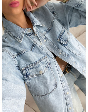 Riflová oversize košeľa modrá P 35 Riflová oversize košeľa modrá P 35
