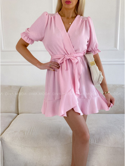 ľahké šaty s volánom Roma baby pink P 54