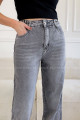 Straight jeans s elastickým pásom šedé M 153