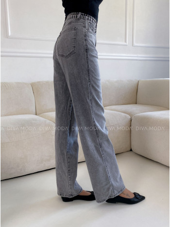 Straight jeans s elastickým pásom šedé M 153 Straight jeans s elastickým pásom šedé M 153