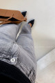 Straight jeans s elastickým pásom šedé M 153
