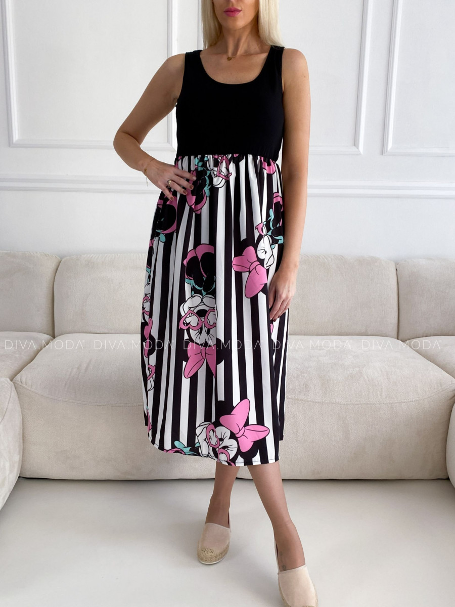 Midi šaty Mickey Minnie Pink Bow S 64