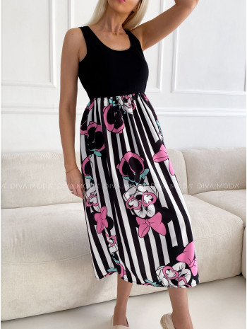 Midi šaty Mickey Minnie Pink Bow S 64