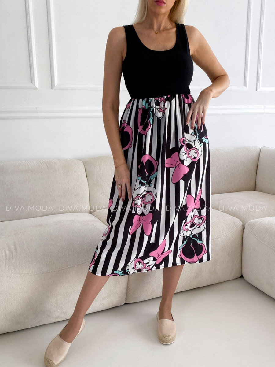 Midi šaty Mickey Minnie Pink Bow S 64