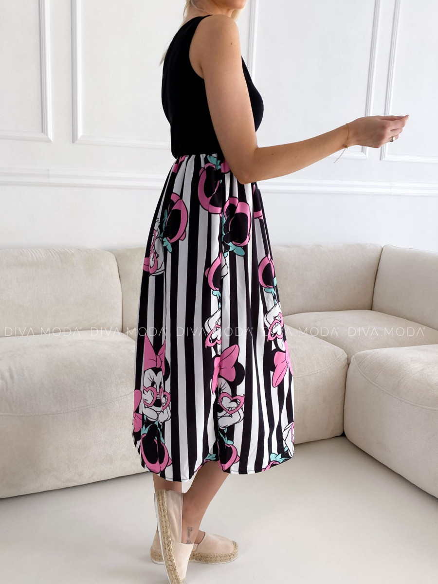 Midi šaty Mickey Minnie Pink Bow S 64