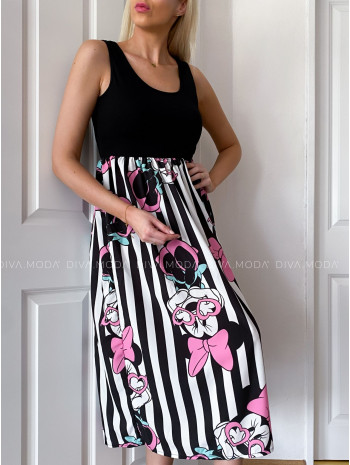 Midi šaty Mickey Minnie Pink Bow S 64